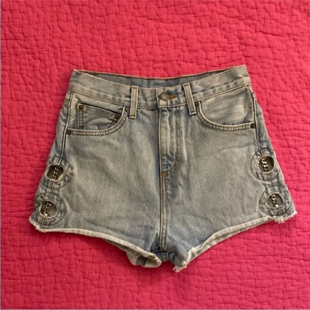 Carmar Light Blue Jean Shorts with Side Details, size 26
